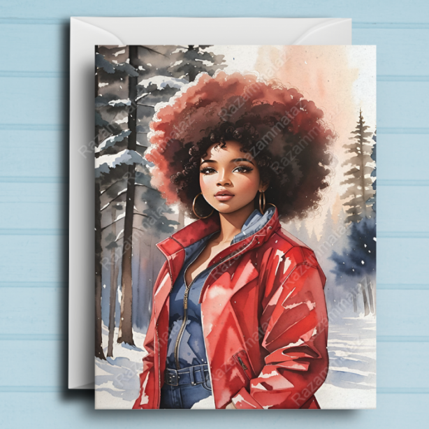 Black Woman T Christmas Card